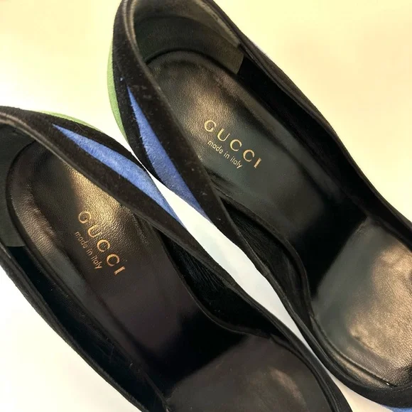 Gucci Tricolor Suede Pointed Toe Pumps – Size 36.5 - Picture 7 of 10